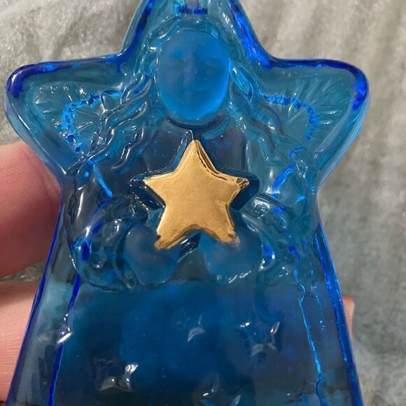 Vintage Hallmark Ornament Blue Glass Ángel 2000 - Picture 8 of 9